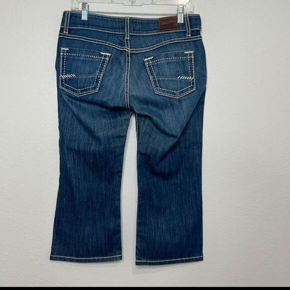 BKE Buckle Denim Capri Cropped Jeans Starlite Thick Stitch Women Sz 28 - Picture 7 of 11